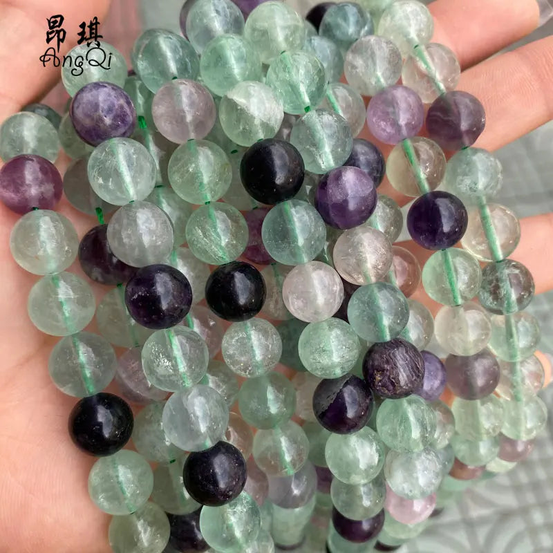 Wholesale Natural Fluorite Stone Beads Strand 4-12mm Round Smooth Loose Natural Green Fluorite Beads for Jewelry Making