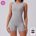 Zipper Back Nude Feeling Stripe Line Quick Dry Tight Butt Lift Women Gym Wear Workout Fitness Yoga Bodysuit