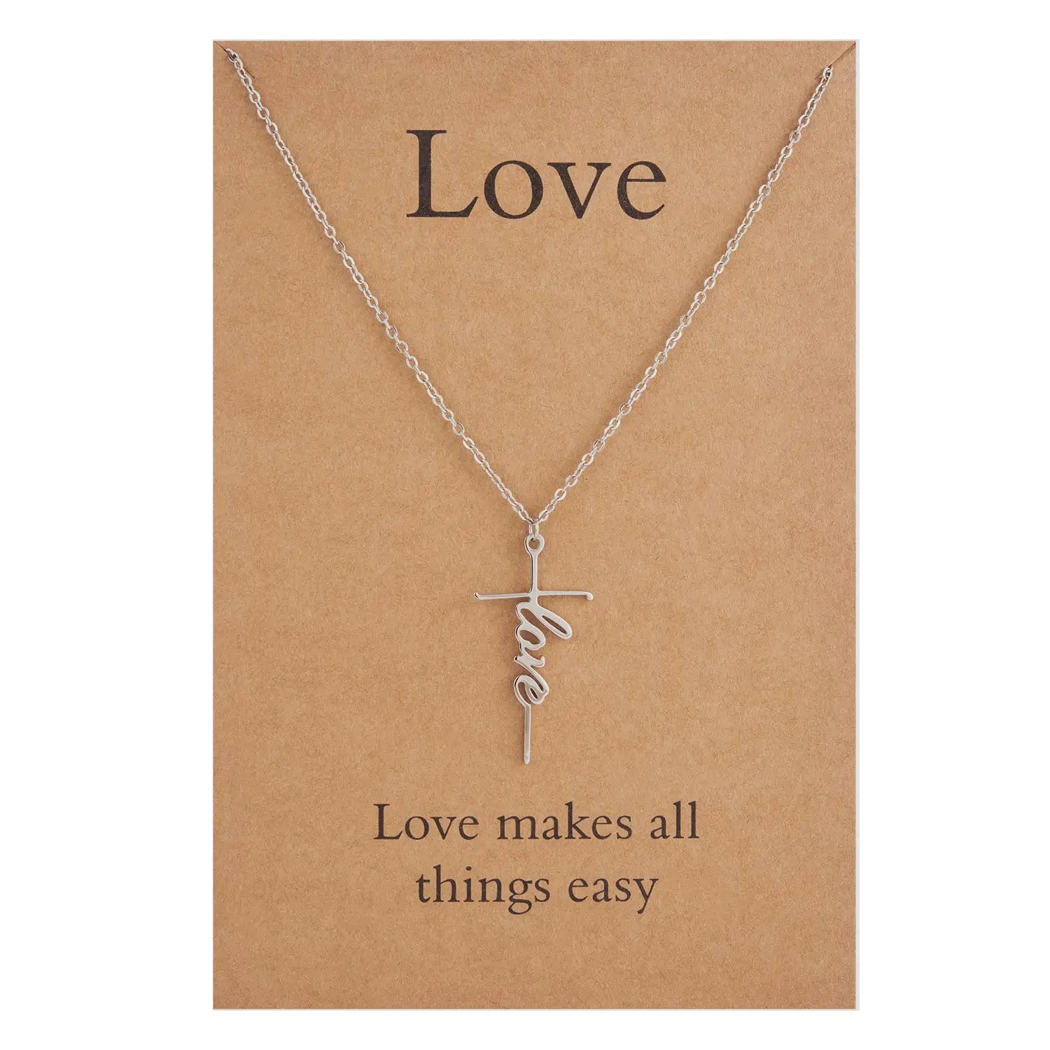 Women's Custom Design Religious Jewelry High Level Polishing Faith PVD Cross Necklace Hope Belief Pendant Wedding Necklace