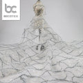 Wholesale 3d African Lace Fabric Sequins Mesh Embroidery Wedding Evening Dress Lace Fabrics