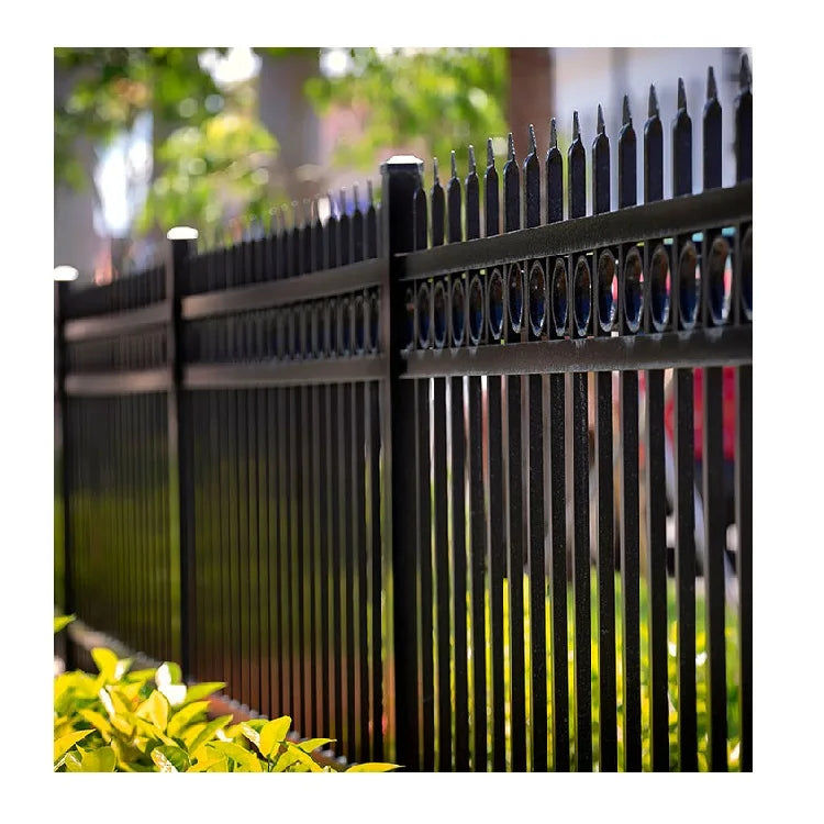 Factory Directly Sale Open Type Metal Garden Galvanized Steel Fence Steel Wrought Iron Gate for Garden