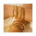 5 6 7 8MM Waterproof Women Jewelry Flat Snake Chain Link Tarnish Free 18k Gold Plated 316L Stainless Steel Chain and Bracelet