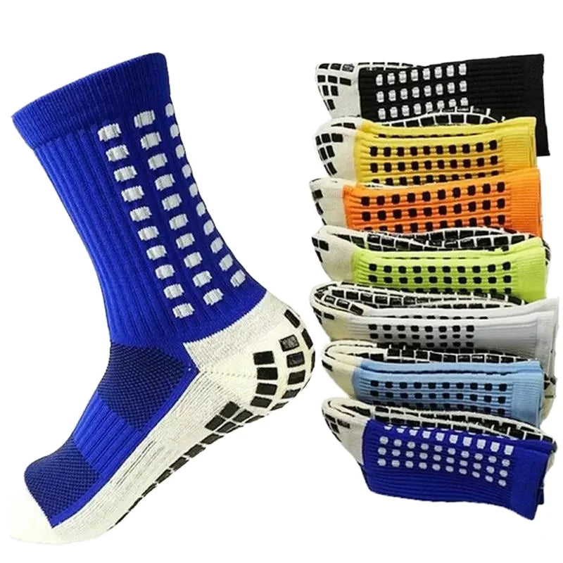 Men's Sporty Daily Breathable Knitted Sports Socks Custom Patterns Non-Slip Sole Design Disposable Bottom for Football