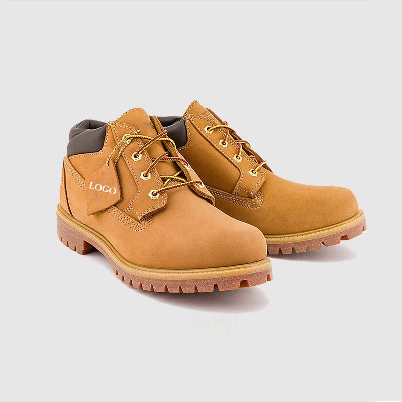 Custom Waterproof Men Genuine Leather Safety Shoes Women Rubber Outsole slip Resistant Work Boots