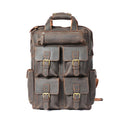 Retro Multifunctional Dark Brown Mens Luxury Cowhide Leather Bag for Computer Traveling Backpack