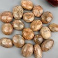 Big Discount Price Crystal Palms Polished Healing Stones Orange Moon Stone Palm for Power