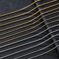 Women Stainless Steel Necklace 2mm 3mm Custom Length Durable PVD Gold Plated Square Link Chains with Non-Tarnishing Spring Clasp