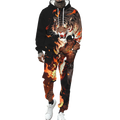 High Quality Trendy Tiger Mountain Print Men's Hoodie Set Smart Casual for Winter Manufacturer Directly Selling Cheap Price