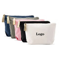Qetesh Source Factory Wholesale Custom Canvas Zipper Cosmetic Makeup Pouch Bag Cotton Canvas Makeup Bags With Personal Logo