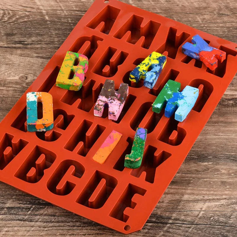 Easy to Clean and Demould Candle Silicone Letter Cake Mold Non-Stick Silicone Chocolate Cake Baking Soft Mold