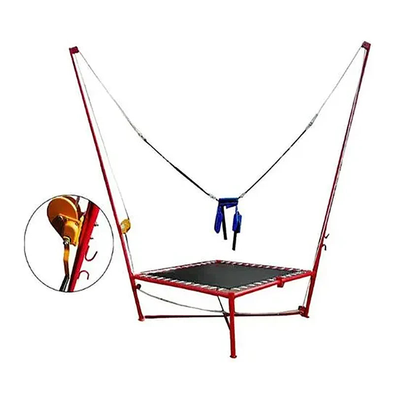 Adjustable Harness with Elastic Ropes and Strong Steel Frame Safe Bounce System for Bungee Jumping on Trampoline