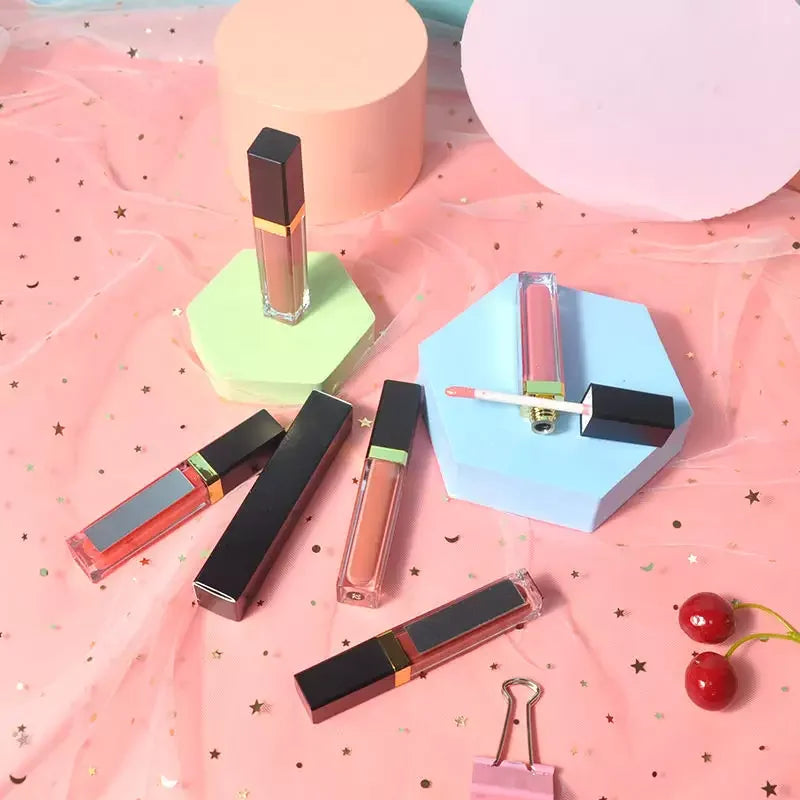 High Pigment No Logo Liquid Lip Stick with Mirror Lipstick Vegan Cruelty Free Long Lasting Waterproof 24 Hours Lipstick