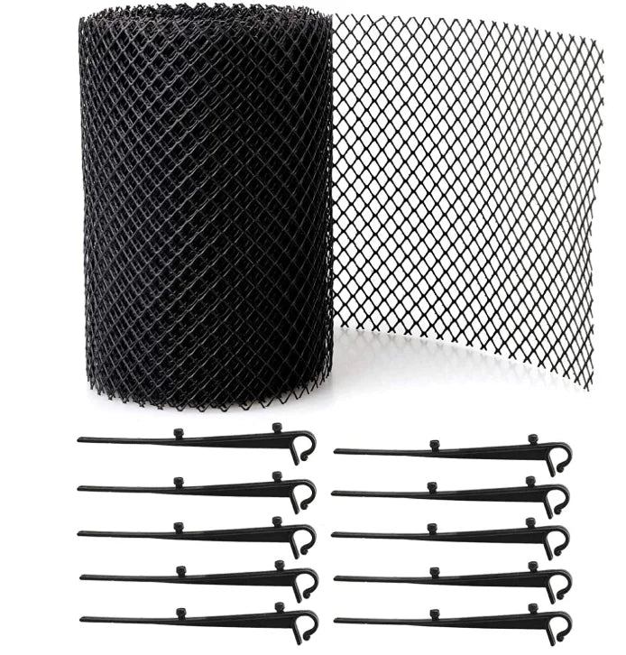 Modern Weatherproof Black 6m X 15cm PE Material Garden Gutter Net with Leaf Guard & Rain Catcher Function