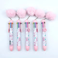Kpop Papelaria Cute Colored 8 in 1 Ball Pen with Hairball