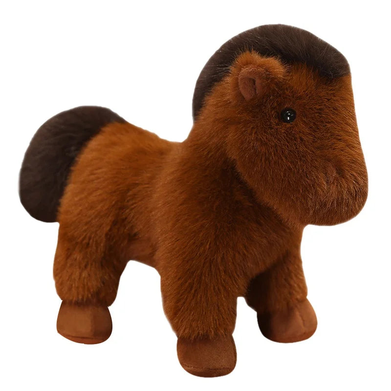Super soft horse plushie doll adorable furry horse plush toy cozy simulation horse stuffed animal toy birthday gift