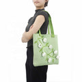 2023 Women's Handmade Crochet Flower Pattern Tote Bag New Design Portable Open Closure Fashionable Girls' Shoulder Shopping Bags