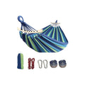 Woqi Best Choice Products Anti Roll Balance Beam Beach Yard Blue Stripe Hanging Hammock Bed with Fringe