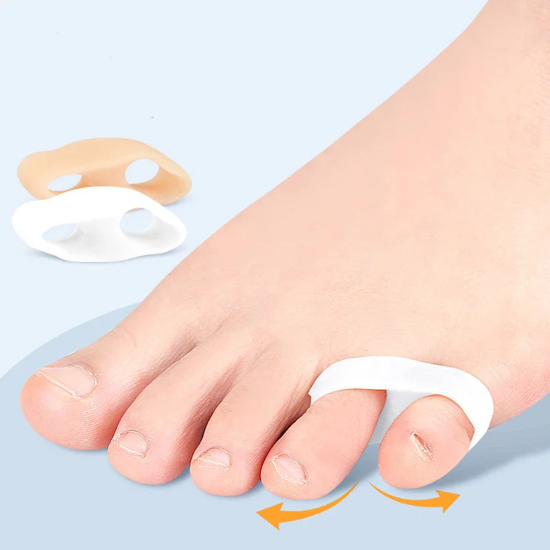 Soft Anti Wear Little Toe Shoe Double Hole Toe Splitter Day Night Corrector Separator