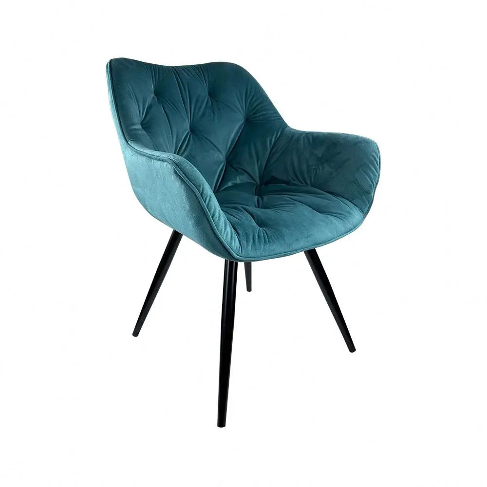 Wholesale Modern Luxury Accent Fabric Velvet Dining Chair with Metal Leg Black Stackable for Home Kitchen Living Room