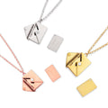Custom Couple Envelope Love Letter Necklace Stainless Steel Pendant Engagement Wedding Party Gift Romantic Style Women's