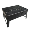 Metal Bamboo Charcoal Portable Folding Outdoor Hiking Camping BBQ Black Grill