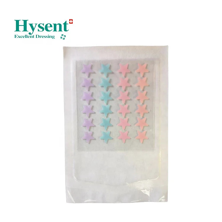 Hysent 24 Dots Cute Star Color Acne Patch for Acne Healing Hydrocolloid Patches for Acne