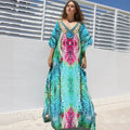 2020 Beach Blouse Green Snake Print Holiday Gown