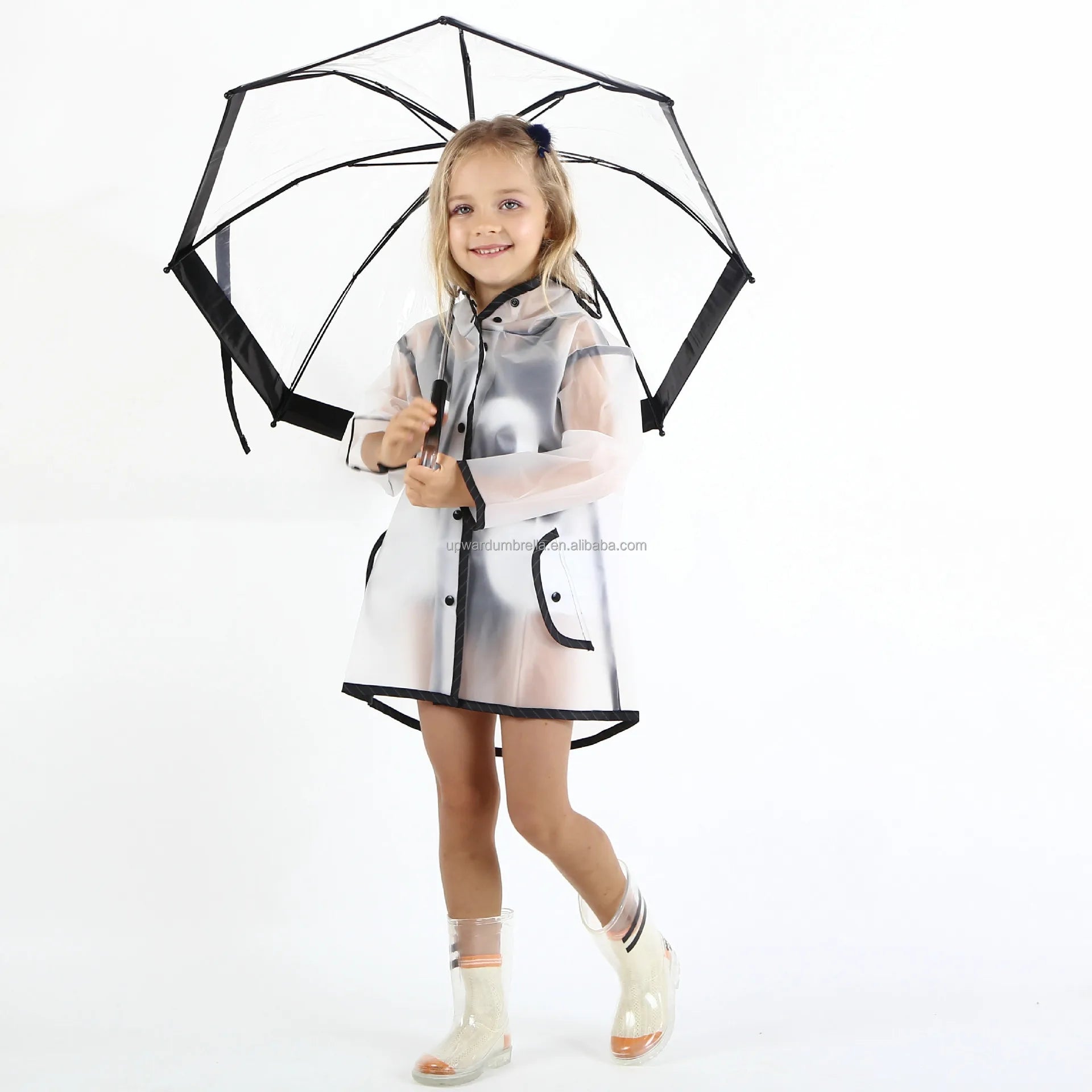 Fashion Customized Kid Umbrella Plastic Transparent Kids Custom Transparent Umbrella