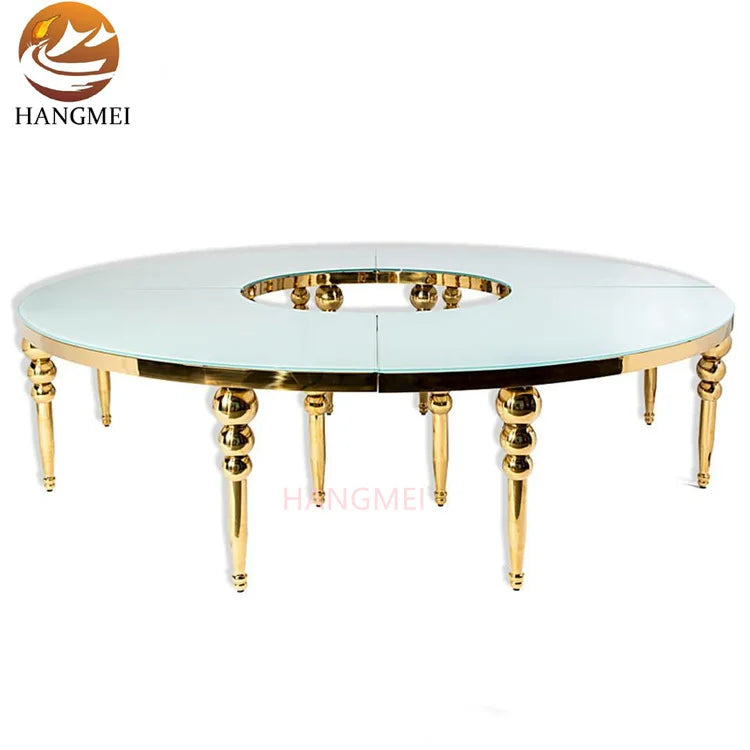 Factory Royal Event Decoration MDF Moon Table Stainless Steel Wedding Table