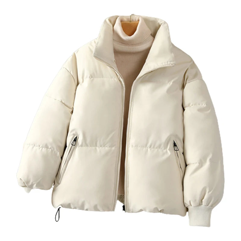 Small Casual Ins Loose Cotton-Padded Coat Coat Winter Fabric Duck Down Jacket Women