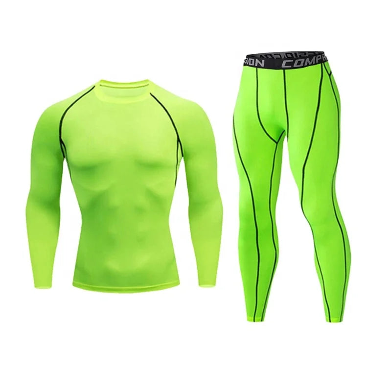Lanyu Custom Compression Gym Sports Wear Men's Private Label Long Sleeve Exercise Workout Jogging Suits Adult Pants Set Style
