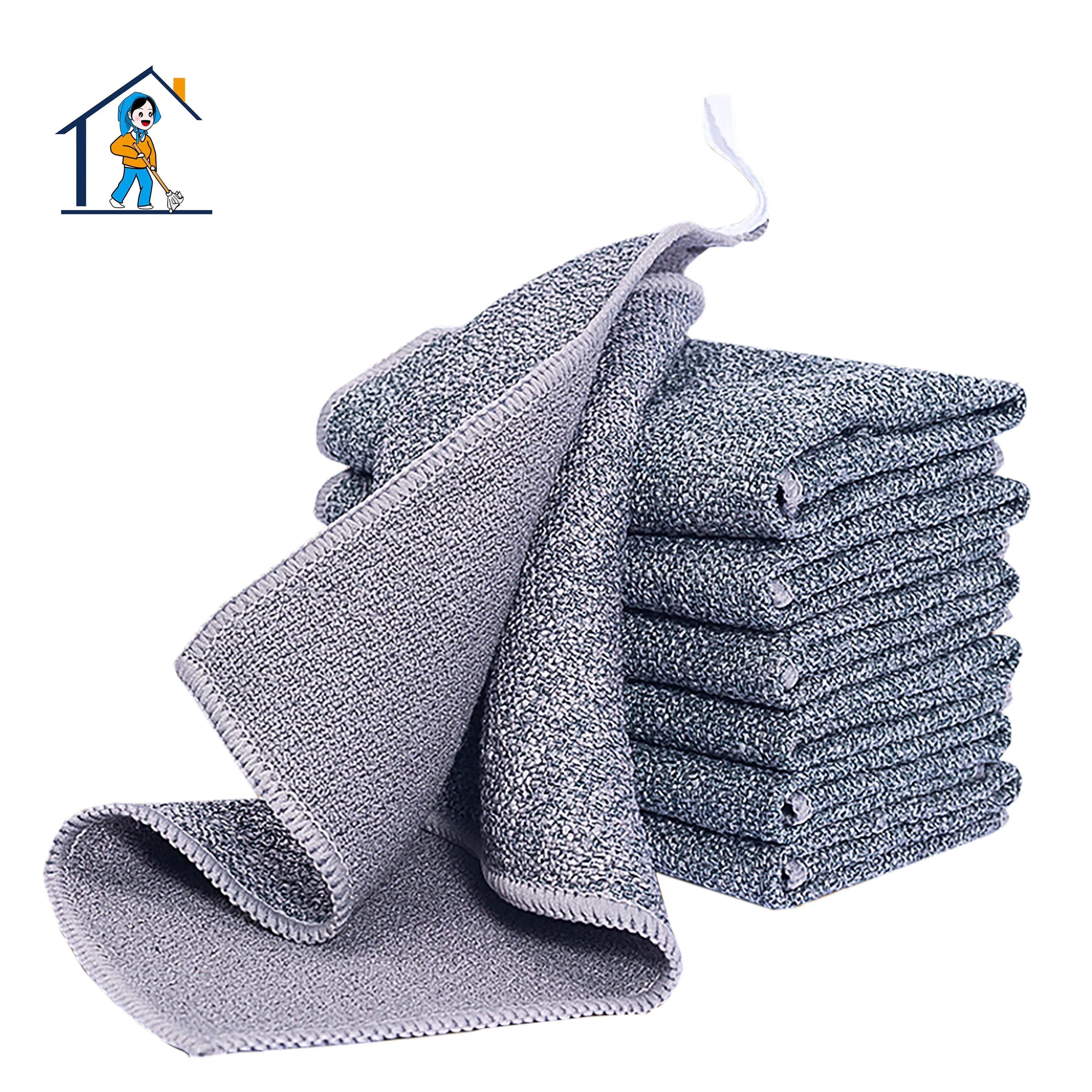 30*30 cm Microfiber Cleaning Cloth Friction Kitchen Towel 20% Polyamide 80% Polyester Material