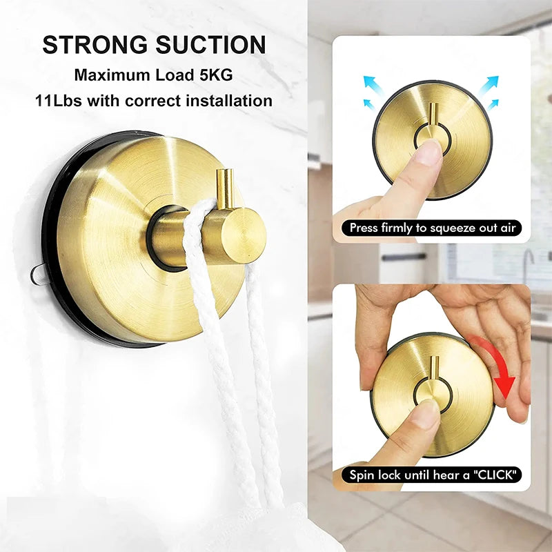Premium Heavy Duty Stainless Steel Adhesive Wall Hooks Removable Robe Hooks Bathroom Shower Wall Hooks MegaBDM