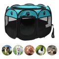 Foldable Waterproof Octagon Pet Tent - Portable Puppy Whelping Box & Cat Dog House with Removable Cover