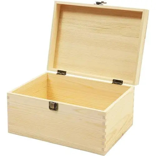 Extra Large Square Eco-Friendly Polished Unfinished Decorative Plain Pine Boxes Hinged Lid Keepsake Hobbies Arts Crafts High