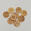 Accept Custom Logo High Quality Natural Wood Buttons Eco-friendly Round Natural Wooden Buttons for Shirt Craft