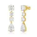LOZRUNVE 18k Gold Brilliant Cut Diamond Designer Drop Earring Sterling Silver 925