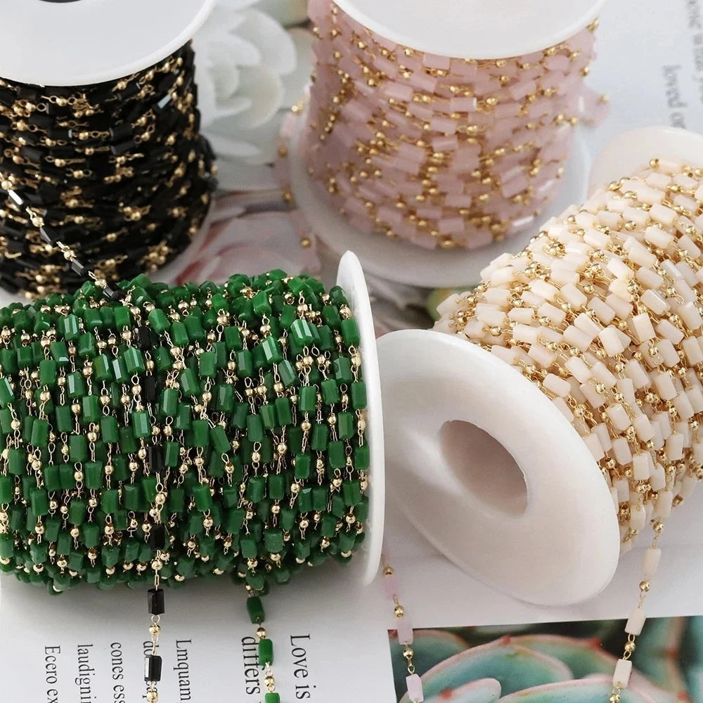 Bohemia Crystal Handmade Glass Beads Ball Stainless Steel Chain for DIY Jewelry Necklace Making