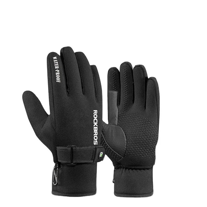 ROCKBROS Winter Cycling Warm Full Finger Bicycle Gloves Touch Screen Outdoor Sport Waterproof Bike Ski Gloves
