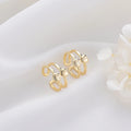 Simple Design 14K Gold Plated Smile Face Heart Shape Open Adjustable Ring
