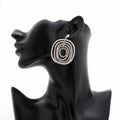 BOXUAN Female Jewelry Rhinestone Drop Earrings with 5 Oval Loop Crystal Rings Multiple Soft Square Pave Stone Elegant Style