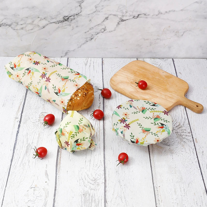 Sustainable 3  Packs  Beeswax Food Wrap Bundle