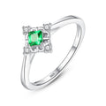Fine Jewelry Fashion 925 Sterling Silver Square Shape Gemstone Engagement Rings for Women Wholesale