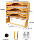 Wall Mounted Bamboo Roll Food Dispenser Kitchen Wood Bamboo Wrap Dispenser with Kitchen Roll Holder