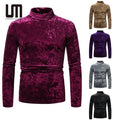 Autumn Winter Fashion Men Clothing Pullover Gold Velvet Long Sleeve T Shirts