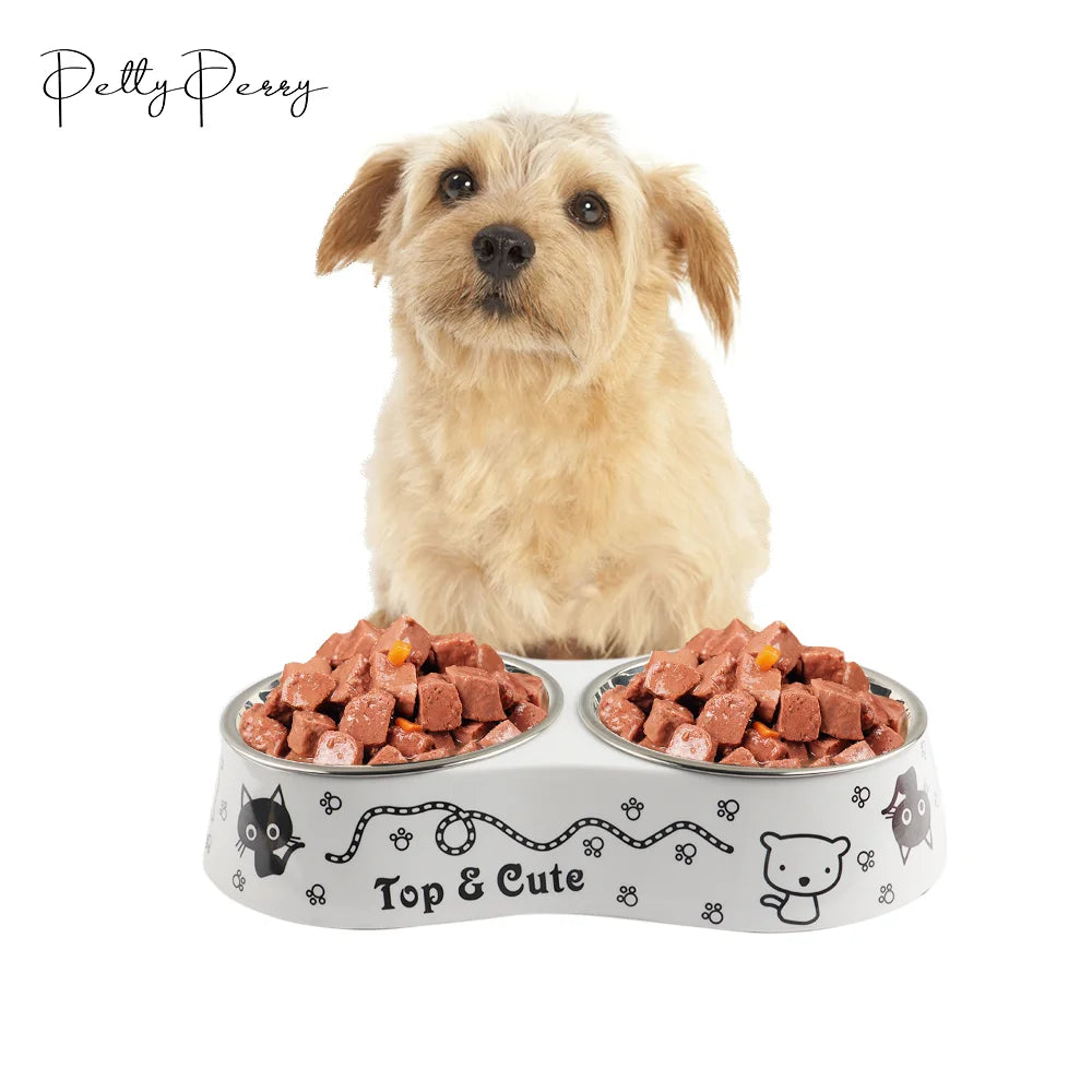 2024 Eco Friendly Round Melamine Stainless Steel Slow Feed Pet Cat Dog Water Food Feeder Bowl Melamine Pet Bowl