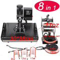 RubySub Combo 8 in 1 Heat Press Machine Mugs Cup T Shirt Printing Machine T Shirt Sublimation Machine