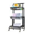 Multi-Layer Kitchen Living Room Storage Rack Floor-standing Parallel Folding Mobile Trolley Multifunctional Toy Holder Design