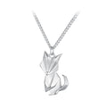 Solid 925 Sterling Silver Fox Necklace for Women Cute Animal Charms with Zircon Lovely Girls Birthday Jewelry Gift BSN319