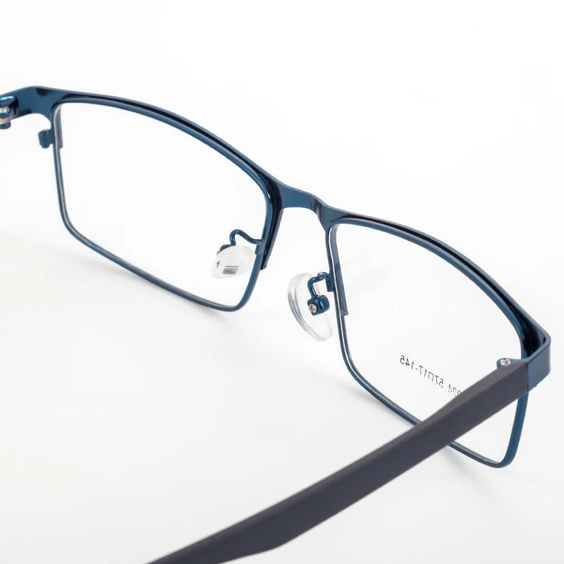 Customizable Business Men's Trendy Square Optical Stainless Steel Frames Full Rim Eyewear Fashion Rectangular Colored Reading